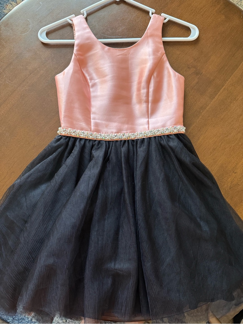 Ashley Lauren Girls Sleeveless Pink and Black Party Dress with Beaded Waist
